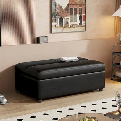 Divano letto pieghevole estraibile a forma di pouf singolo con materasso, letto per gli ospiti convertibile, divano letto rivestito in PU