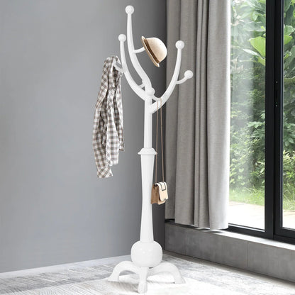 Appendiabiti da terra "ramo d'albero" in legno di gomma con 8 ganci - 24,5L x 70,87H