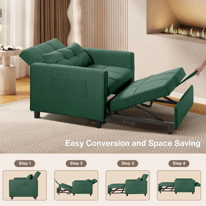 Divano letto trasformabile 3-in-1, Poltrona letto estraibile, Letto pieghevole convertibile per soggiorno