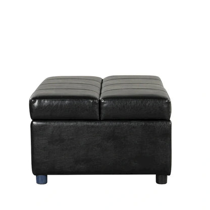 Divano letto pieghevole estraibile a forma di pouf singolo con materasso, letto per gli ospiti convertibile, divano letto rivestito in PU